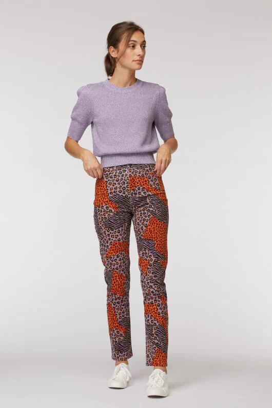 Image of a model wearing Denim. Productname: Zazu Cord Jean in Print colour by brand - Gorman