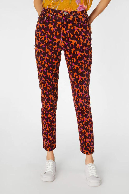 Image of a model wearing Denim. Productname: In Disguise Cord Jean in Wine colour by brand - Gorman