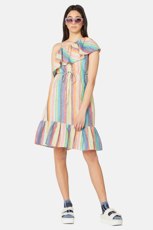 Image of Dresses. Productname: Prismatic Stripe Dress in Check colour by brand - Gorman