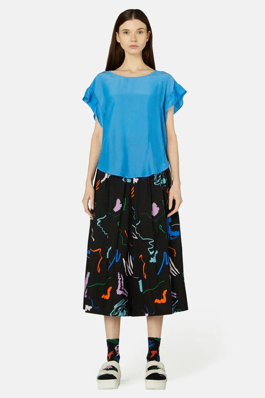 Image of a model wearing Tops. Productname: Farrah Top in Blue colour by brand - Gorman