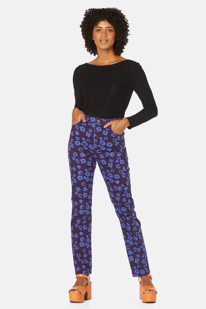 Image of a model wearing Denim. Productname: Leopard Berry Jean in Print colour by brand - Gorman