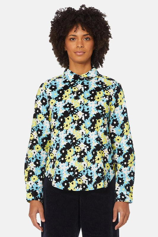 Image of a model wearing Tops. Productname: Micro Floral Babycord Shirt in Print colour by brand - Gorman