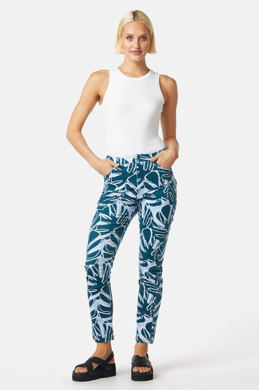 Image of a model wearing Denim. Productname: New Leaf Baby Cord Skinny Jean in Print colour by brand - Gorman