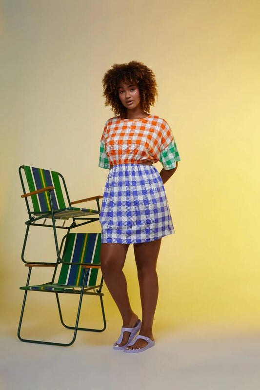 Image of Dresses. Productname: Gingham Glow Tee Dress in Print colour by brand - Gorman