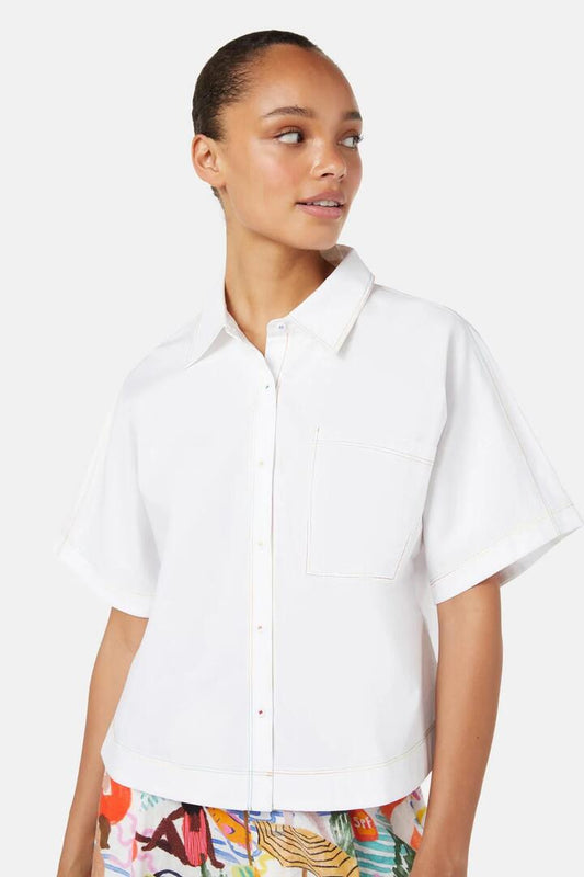 Image of a model wearing Tops. Productname: Lia Shirt in White colour by brand - Gorman