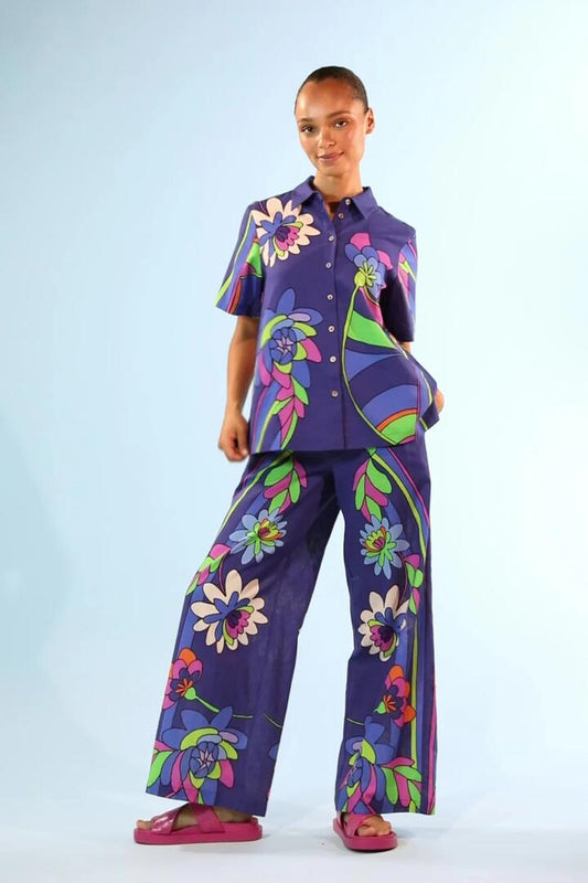Image of a model wearing Pants. Productname: Soleil Pant in Print colour by brand - Gorman