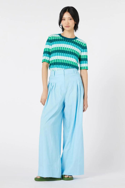 Image of a model wearing Pants. Productname: Holiday Pants in Light Blue colour by brand - Gorman