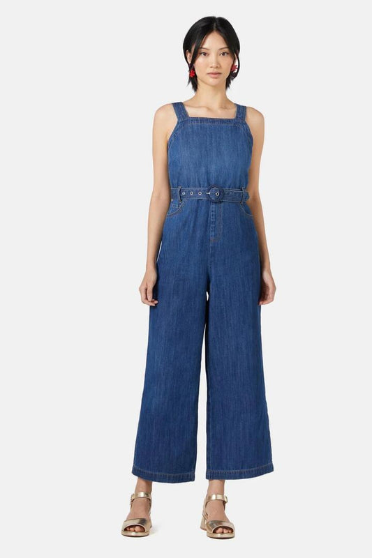Image of a model wearing Pants. Productname: Nicole Pantsuit in Denim colour by brand - Gorman