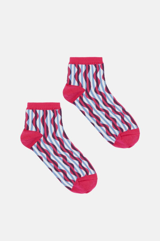 Image of Socks. Productname: Pink Swiggle Ankle Sock in Multi colour by brand - Gorman