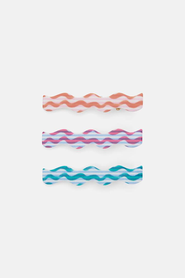 Image of Hair Accessories. Productname: Squiggle Hair Clip Set 3 in Print colour by brand - Gorman