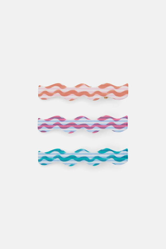 Image of Hair Accessories. Productname: Squiggle Hair Clip Set 3 in Print colour by brand - Gorman