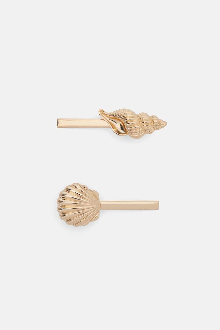 Image of Hair Accessories. Productname: Sea Shell Hair Clips 2 in Gold colour by brand - Gorman