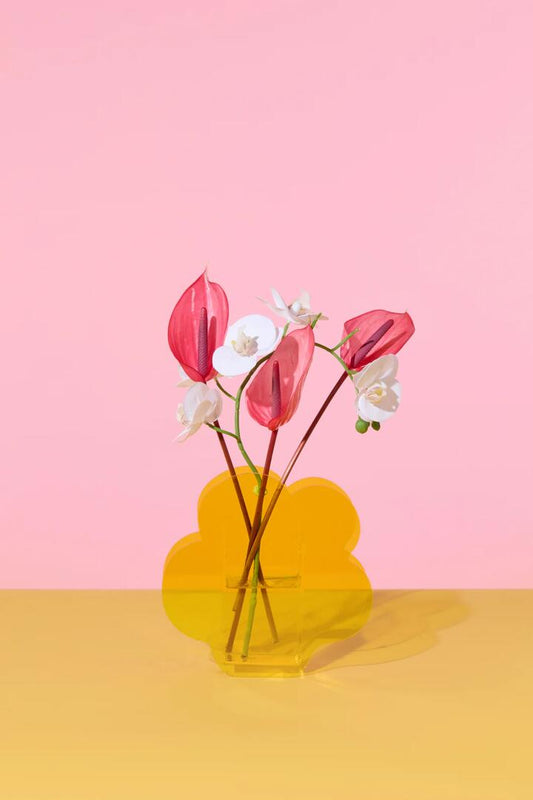 Image of Water Bottles. Productname: Flower Acrylic Vase in Yellow colour by brand - Gorman