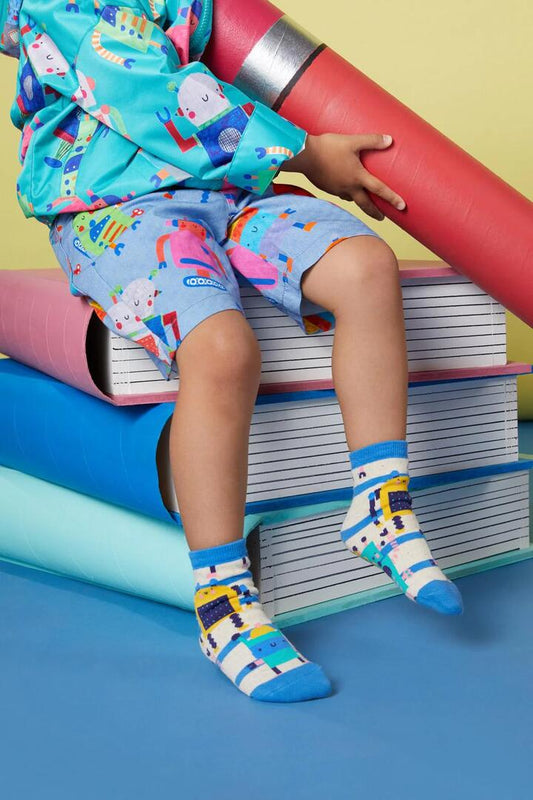 Image of Socks. Productname: Oui Non Robot Kids Sock in Stripe colour by brand - Gorman