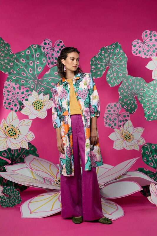 Image of a model wearing Pants. Productname: Abigail Pant in Raspberry colour by brand - Gorman