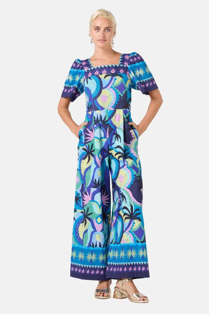 Image of a model wearing Pants. Productname: Jade Pantsuit in Print colour by brand - Gorman