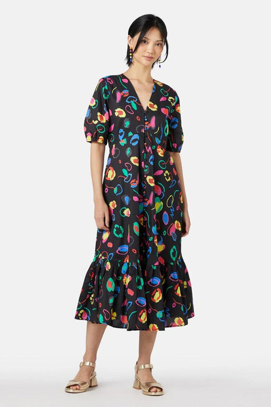 Image of Dresses. Productname: Neon Scribble Tiered Dress in Print colour by brand - Gorman