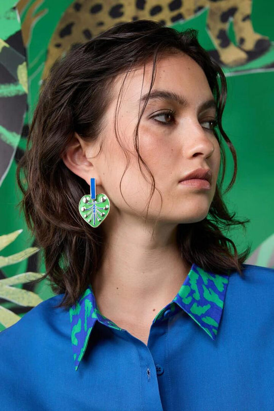Image of Earrings. Productname: Guardian Leaf Earring in Multi colour by brand - Gorman