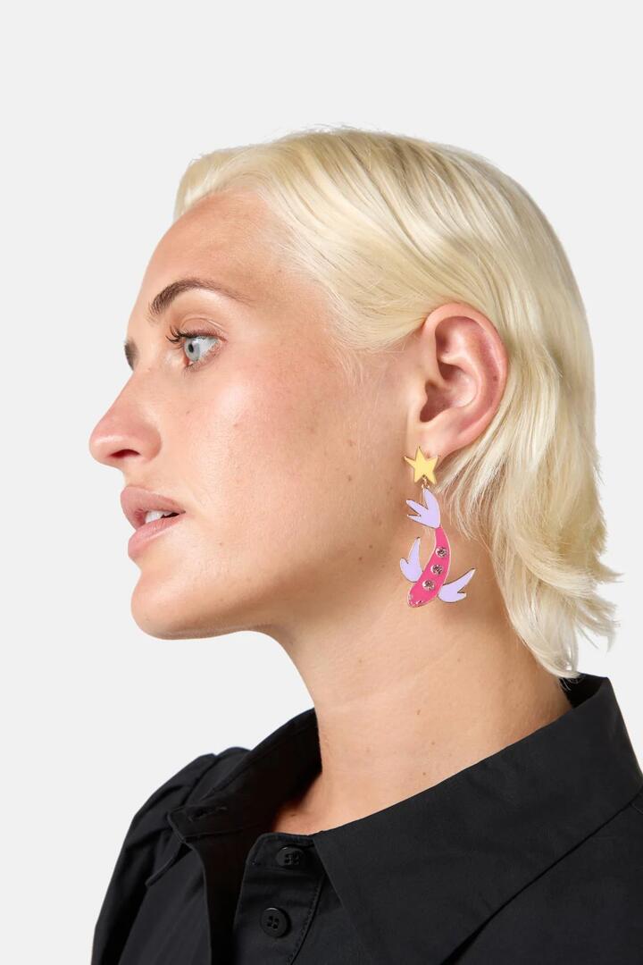 Image of Earrings. Productname: Sparkle Koy Fish Earring in Multi colour by brand - Gorman
