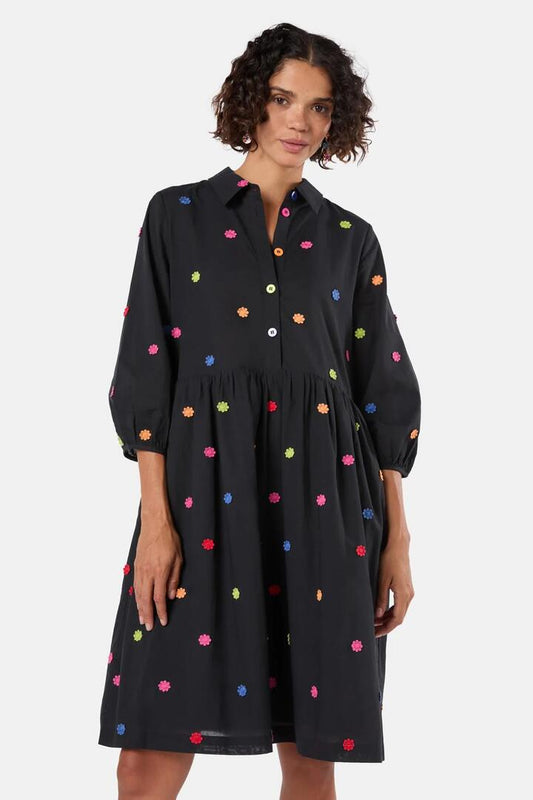 Image of Dresses. Productname: Flowers Sprinkle Dress in Black colour by brand - Gorman