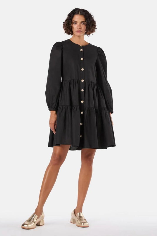 Image of Dresses. Productname: Picking Flowers Tiered Dress in Black colour by brand - Gorman
