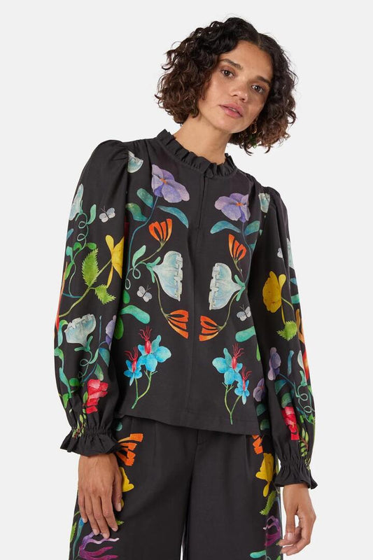 Image of a model wearing Tops. Productname: Leafy Lessons Top in Print colour by brand - Gorman