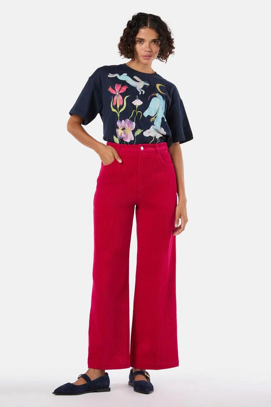 Image of Jeans. Product name - Atalanta Cord Jean in Raspberry colour by brand - Gorman