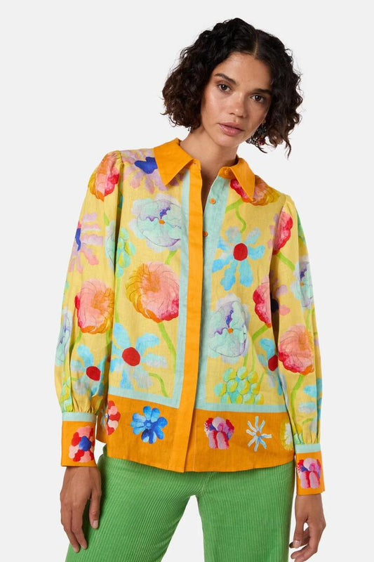 Image of a model wearing Tops. Productname: Bouquet Shirt in Print colour by brand - Gorman