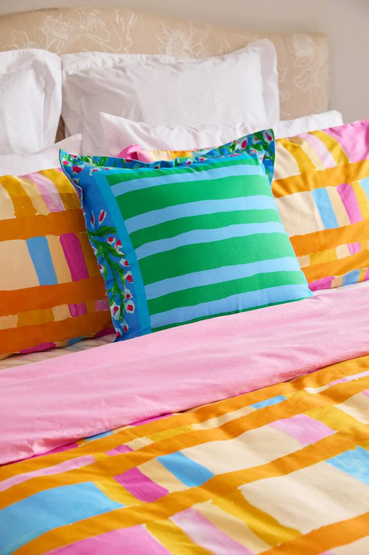 Image of Others. Productname: Striped Square Cushion in Multi colour by brand - Gorman