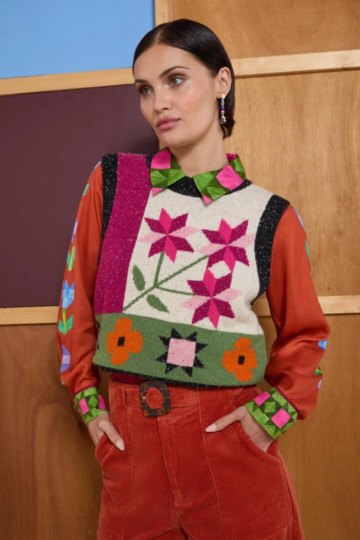 Image of Coats & Jackets. Productname: Heirloom Knit Vest in Multi colour by brand - Gorman