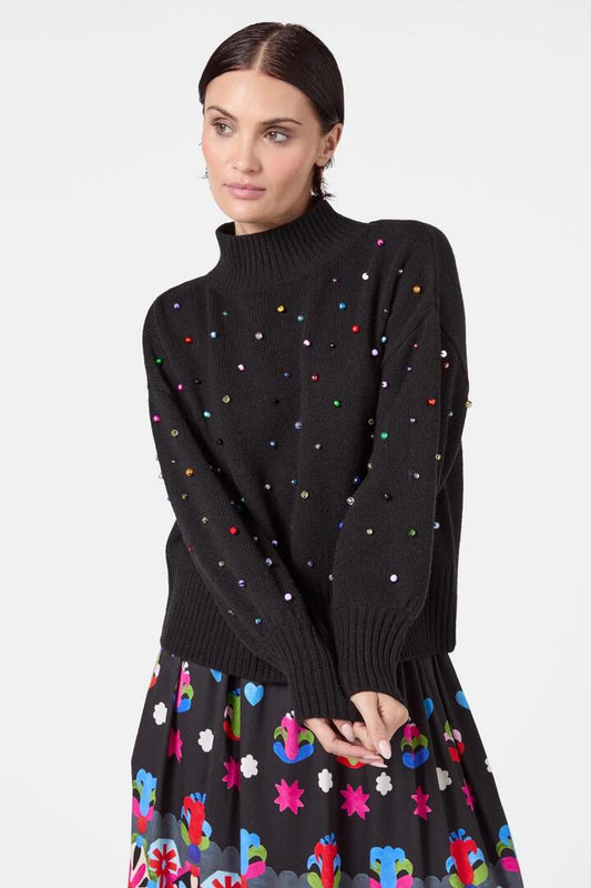 Image of a model wearing Outerwear. Productname: Precious Gems Jumper in Black colour by brand - Gorman