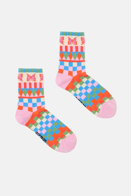 Image of Socks. Productname: Fantasy Patchwork Sock in Multi colour by brand - Gorman