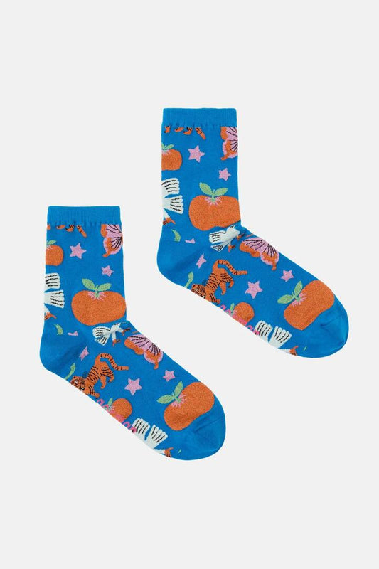 Image of Socks. Productname: Blue Fantasy Sock in Multi colour by brand - Gorman