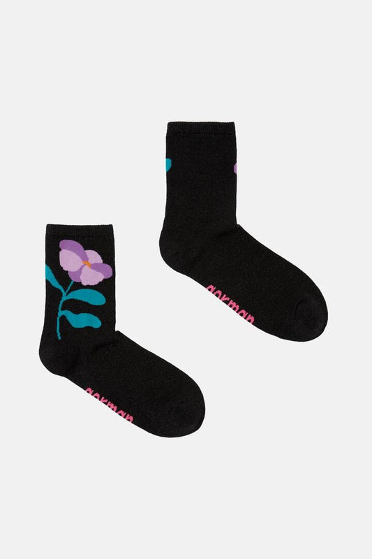 Image of Socks. Productname: Black Leafy Lesson Sock in Multi colour by brand - Gorman