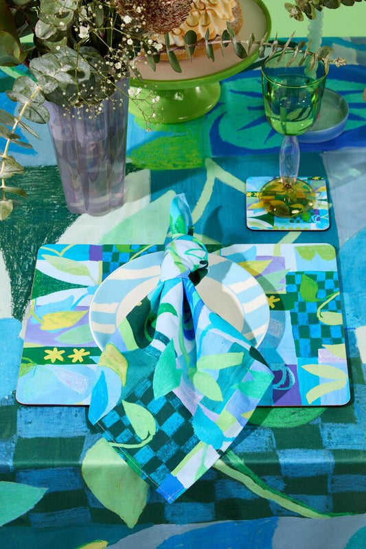 Image of Kitchen & Dining. Productname: Leaves Napkin Set 4 in Print colour by brand - Gorman