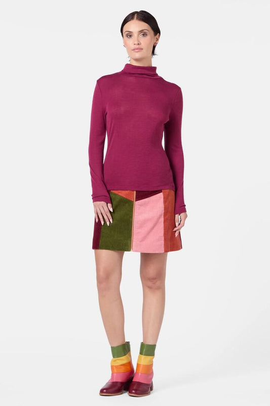 Image of a model wearing Tops. Productname: Merino Polo Top in Blue colour by brand - Gorman