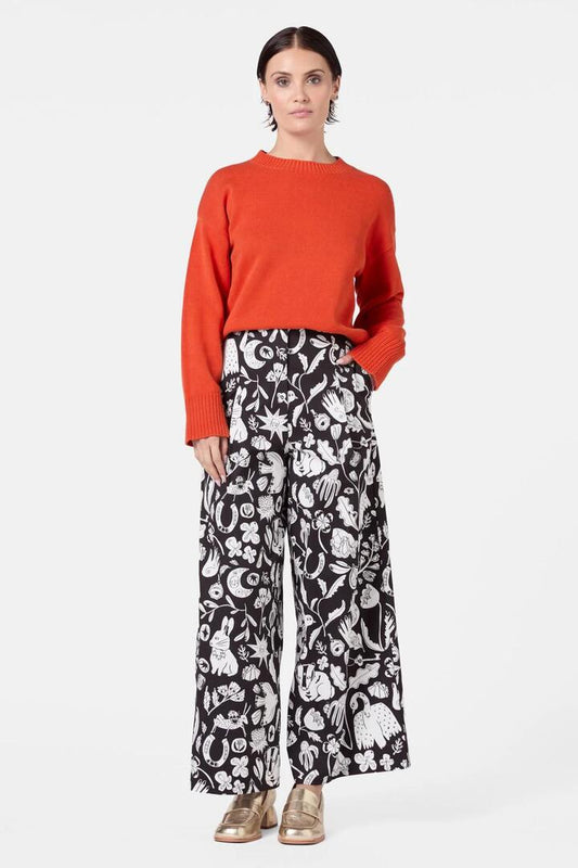 Image of a model wearing Pants. Productname: Lost And Found Culotte in Print colour by brand - Gorman