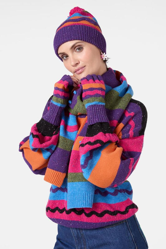 Image of Hats. Productname: Heirloom Stripe Beanie in Multi colour by brand - Gorman