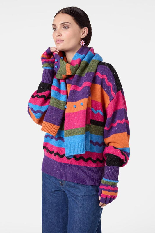Image of Accessories. Productname: Heirloom Stripe Scarf in Multi colour by brand - Gorman