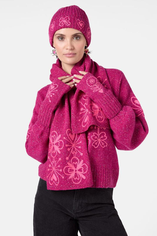 Image of a model wearing Tops. Productname: Folk Tales Mittens in Red colour by brand - Gorman