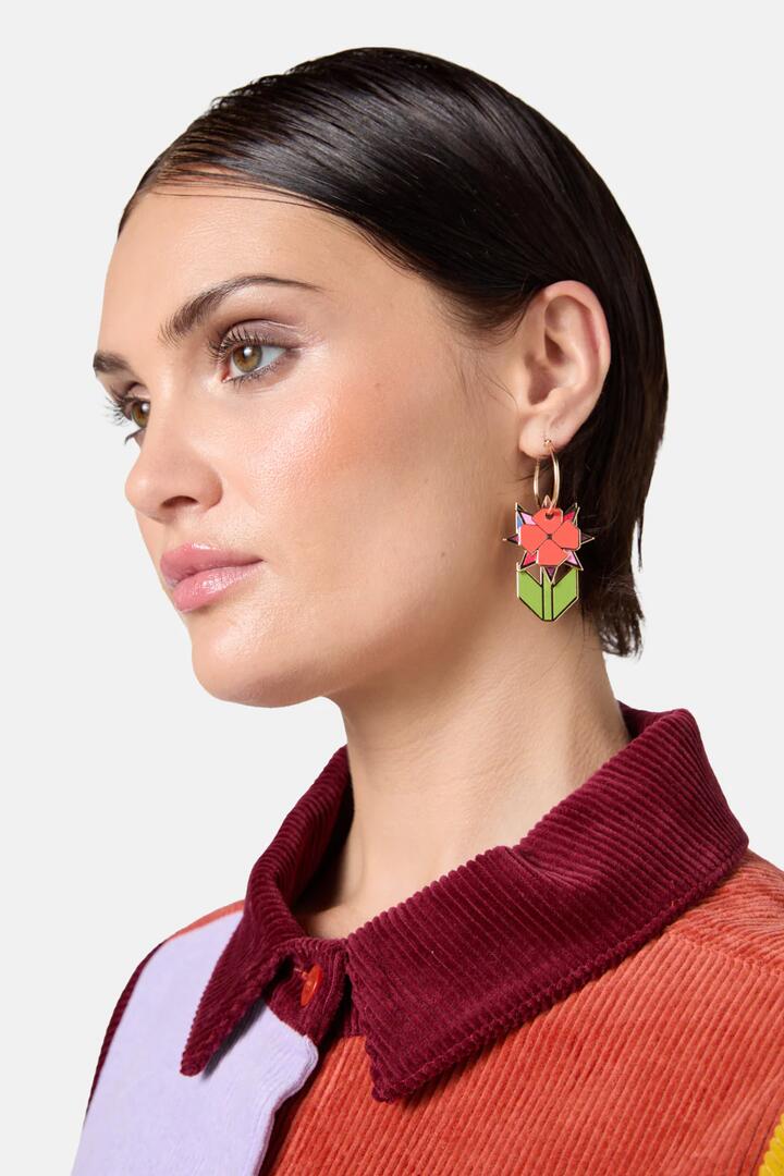 Image of Earrings. Productname: Heirloom Hoop Earring in Multi colour by brand - Gorman