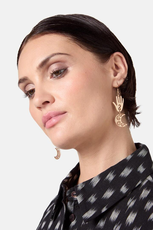 Image of Earrings. Productname: Talk To The Hand Earring in Gold colour by brand - Gorman