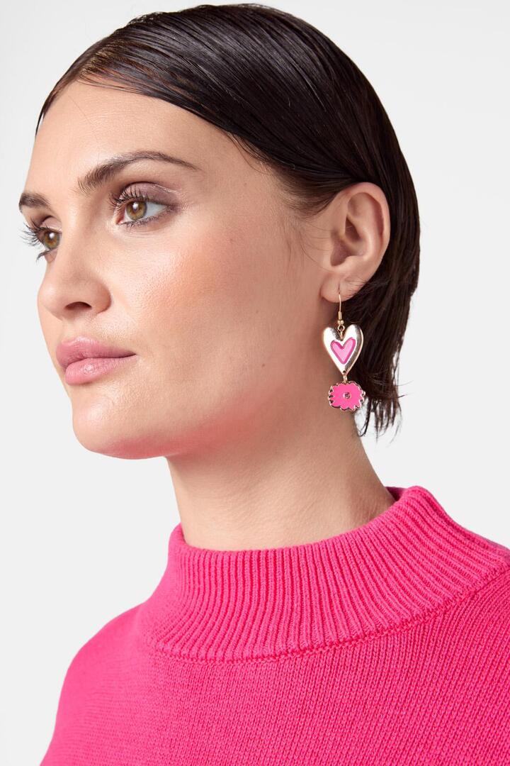 Image of Earrings. Productname: Folk Flower Earring in Pink colour by brand - Gorman