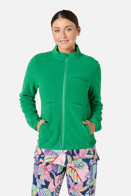 Image of Coats & Jackets. Product name - Scrubs Green Micro Polar Fleece Jacket in Green colour by brand - Gorman