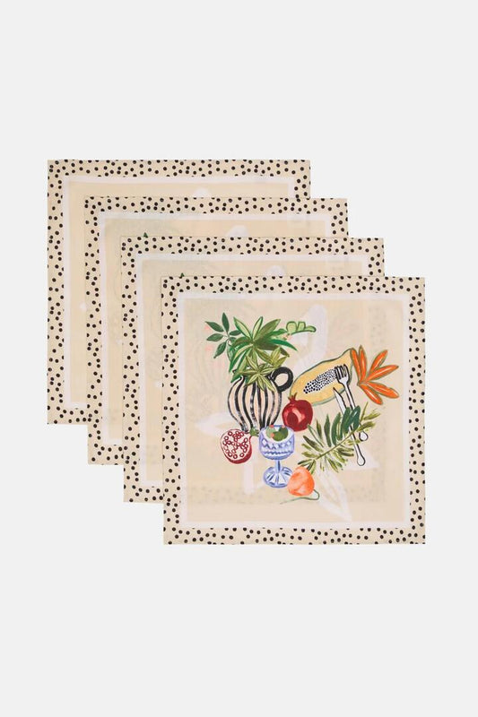 Image of Kitchen & Dining. Productname: Dine & Dash Napkin Set 4 in Print colour by brand - Gorman