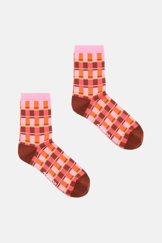 Image of Socks. Productname: Rosie Posies Check Sock in Multi colour by brand - Gorman