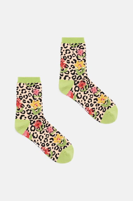 Image of Socks. Productname: Rosie Posies Leopard Sock in Multi colour by brand - Gorman