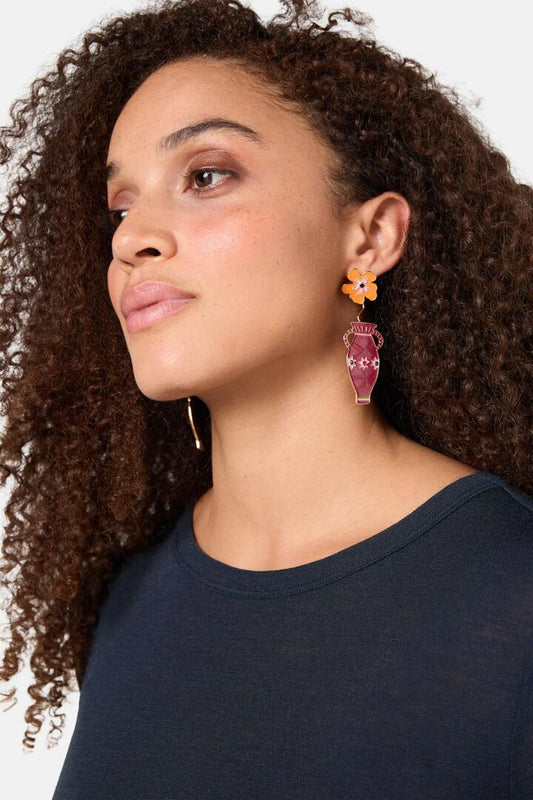 Image of Earrings. Productname: Amphora Vase Earrings in Gold colour by brand - Gorman