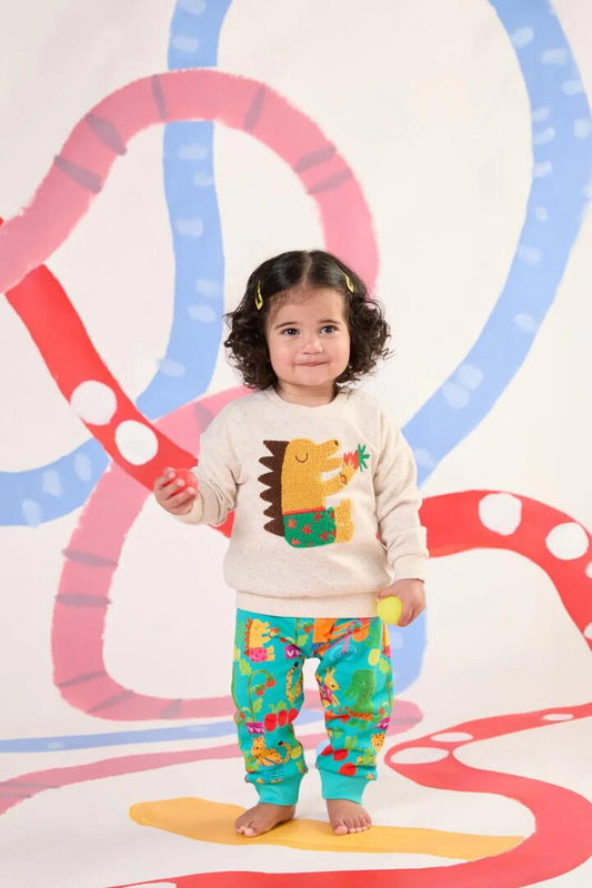 Image of a model wearing Outerwear. Productname: Hedgehog Baby Sweater in Oatmeal colour by brand - Gorman