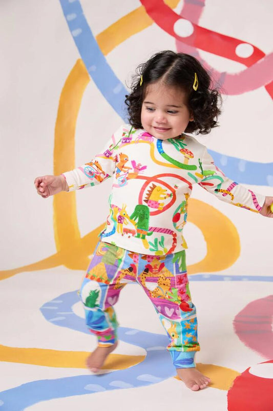Image of a model wearing Pants. Productname: Looking Out Baby Jogger in Multi colour by brand - Gorman